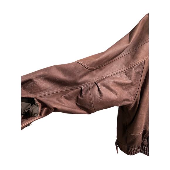 Georgetown Leather Design Brown Thinsulate Leather Jacket 2X Moto Bomber Coat - Picture 16 of 16
